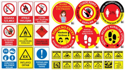 Sticker Uyarı Etiketleri, Yapışkanlı Uyarı Etiketleri