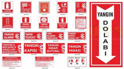 Yangınla Mücadele Levhaları, Yangın Talimatları