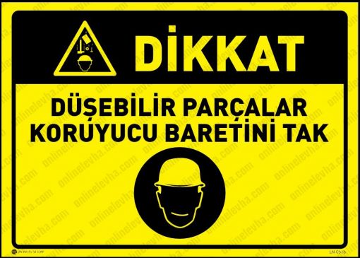 Düşebilir Parçalar Koruyucu Baretini Giy, Tehlike Kimyasal Madde Koruyucu Malzemeni Kullan, Tehlike Yüksek Voltaj Koruyucu Malzemeni Kullan, İnşaat Alanı Koruyucu Malzemeni Kullan, Ezilme Tehlikesi Preste Çalışırken Çift El Kumandasını Kullan, Gürültülü Alan Kulaklık Tak, Yangın Tehlikesi Sigara İçmek ve Açık Alev Yasaktır, Fabrika Alanı Koruyucu Malzemeni Kullan, Sıçrayan Parçalar Çapak Tehlikesi, Soğuk Düşük Isı Tehlikesi Koruyucu Malzemeni Giy, Sıkışma Tehlikesi, Yüksek Düşme Tehlikesi- Paraşüt Tipi Emniyet Kemerini Tak, Dönen Cisimler Kesilme Tehlikesi Çelik Örgü Eldiven Giy, Sıcak Levha Yanma Tehlikesi Isıya Dayanıklı Eldiven Giy, Asit Tahriş Edici Tehlike, Uyarı Levhaları, Bursa Uyarı Levhaları Baskı, Kombine Levhalar,