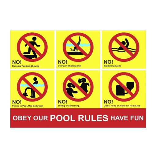 Havuz Güvenlik Kuralları Levha Seti - 1 ( 100x110 cm ), Havuz İçinde Çocuklara Dikkat Ediniz Levhası, Havuz ve Deniz Levhaları, Havuz Öncesi ve Sonrasında Duş Alınız Levhası
