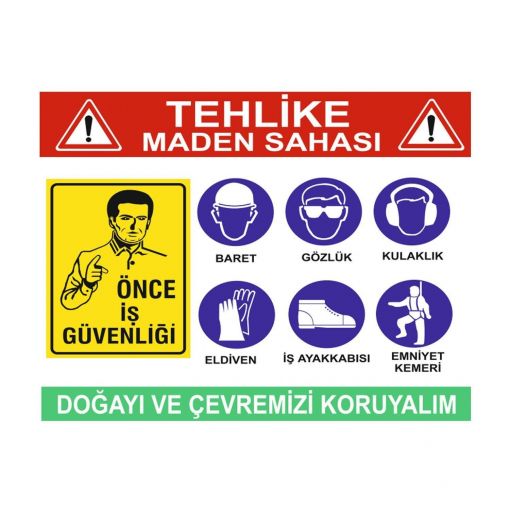Tehlike Maden Sahası Levhası, İnşaat Sahasına Girmek Tehlikeli ve Yasaktır Levhası, Dikkat Burada Çift Taraflı Besleme Yapılmaktadır Levhası, İnşaat Alanı Koruyucu Malzemeni Kullan, Ezilme Tehlikesi Preste Çalışırken Çift El Kumandasını Kullan, Gürültülü Alan Kulaklık Tak, Yangın Tehlikesi Sigara İçmek ve Açık Alev Yasaktır, Fabrika Alanı Koruyucu Malzemeni Kullan, Sıçrayan Parçalar Çapak Tehlikesi, Soğuk Düşük Isı Tehlikesi Koruyucu Malzemeni Giy, Sıkışma Tehlikesi, Yüksek Düşme Tehlikesi- Paraşüt Tipi Emniyet Kemerini Tak, Dönen Cisimler Kesilme Tehlikesi Çelik Örgü Eldiven Giy, Sıcak Levha Yanma Tehlikesi Isıya Dayanıklı Eldiven Giy, Asit Tahriş Edici Tehlike, Uyarı Levhaları, Bursa Uyarı Levhaları Baskı, Kombine Levhalar,